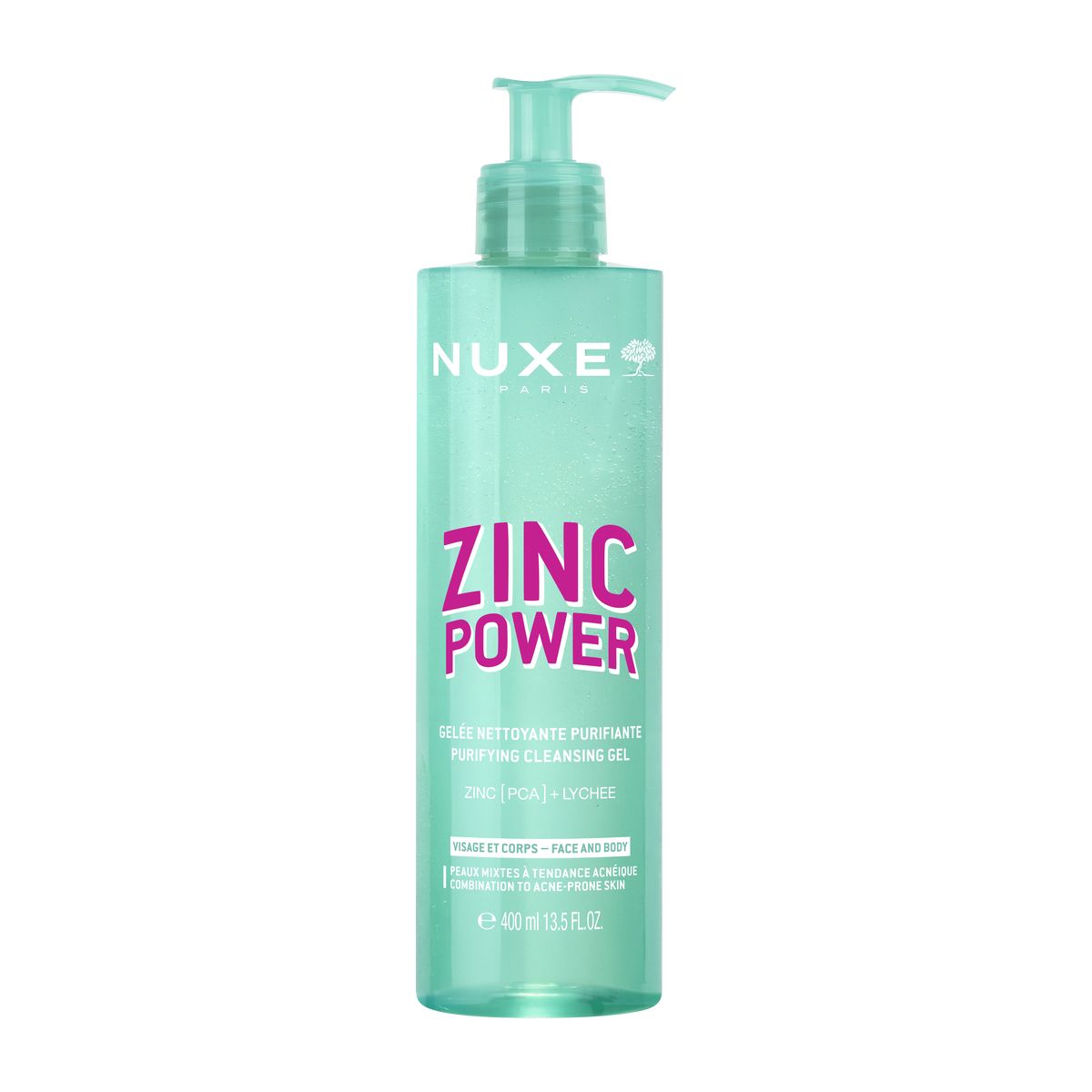 Nuxe Zinc Power Oczyszczający żel do mycia twarzy, 400 ml