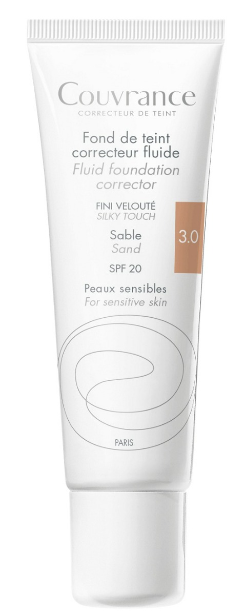 Avène Couvrance Fluid korygujący SPF20, Piaskowy 3.0 Piaskowy 30 ml