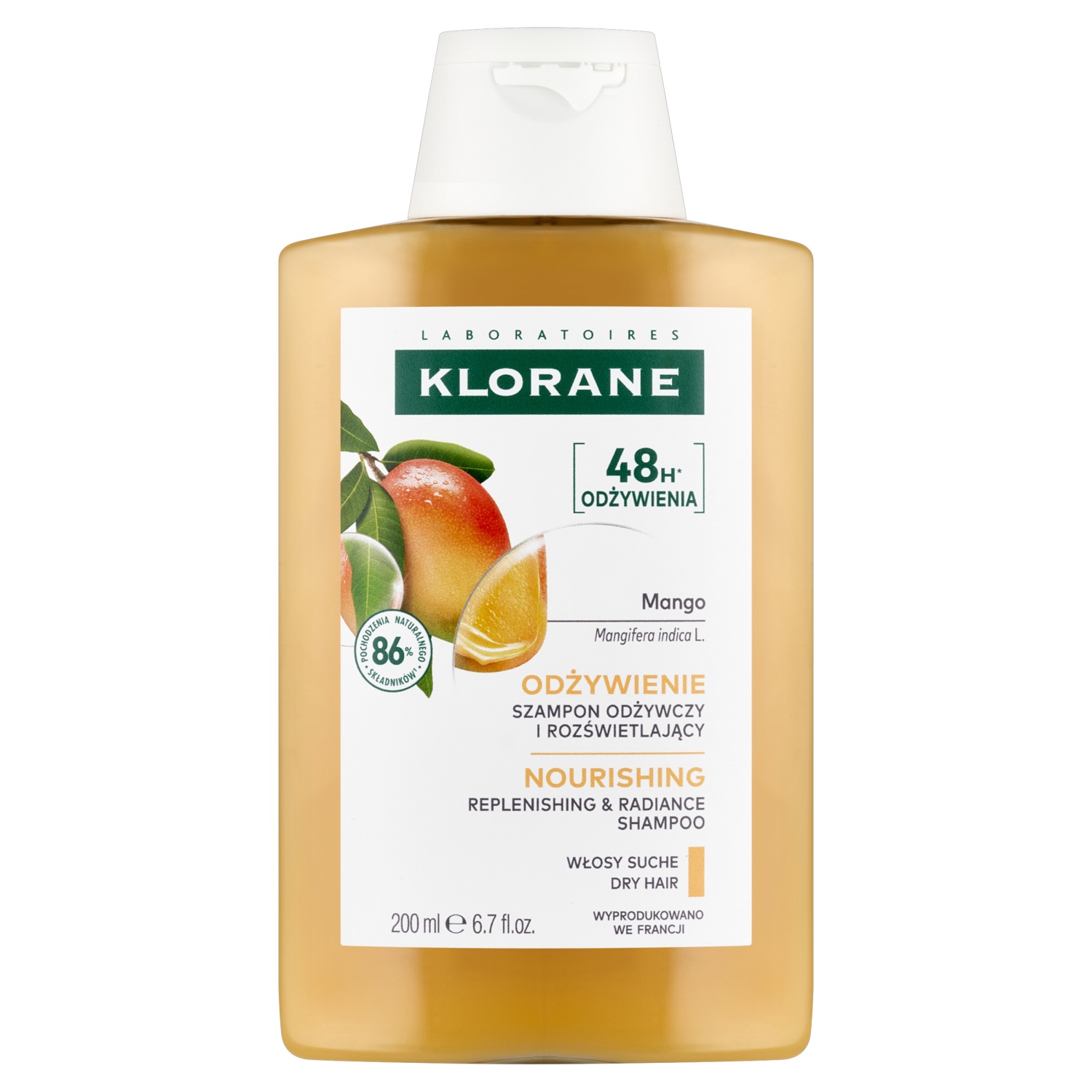 Klorane Odżywienie Szampon odżywczy i rozświetlający z mango