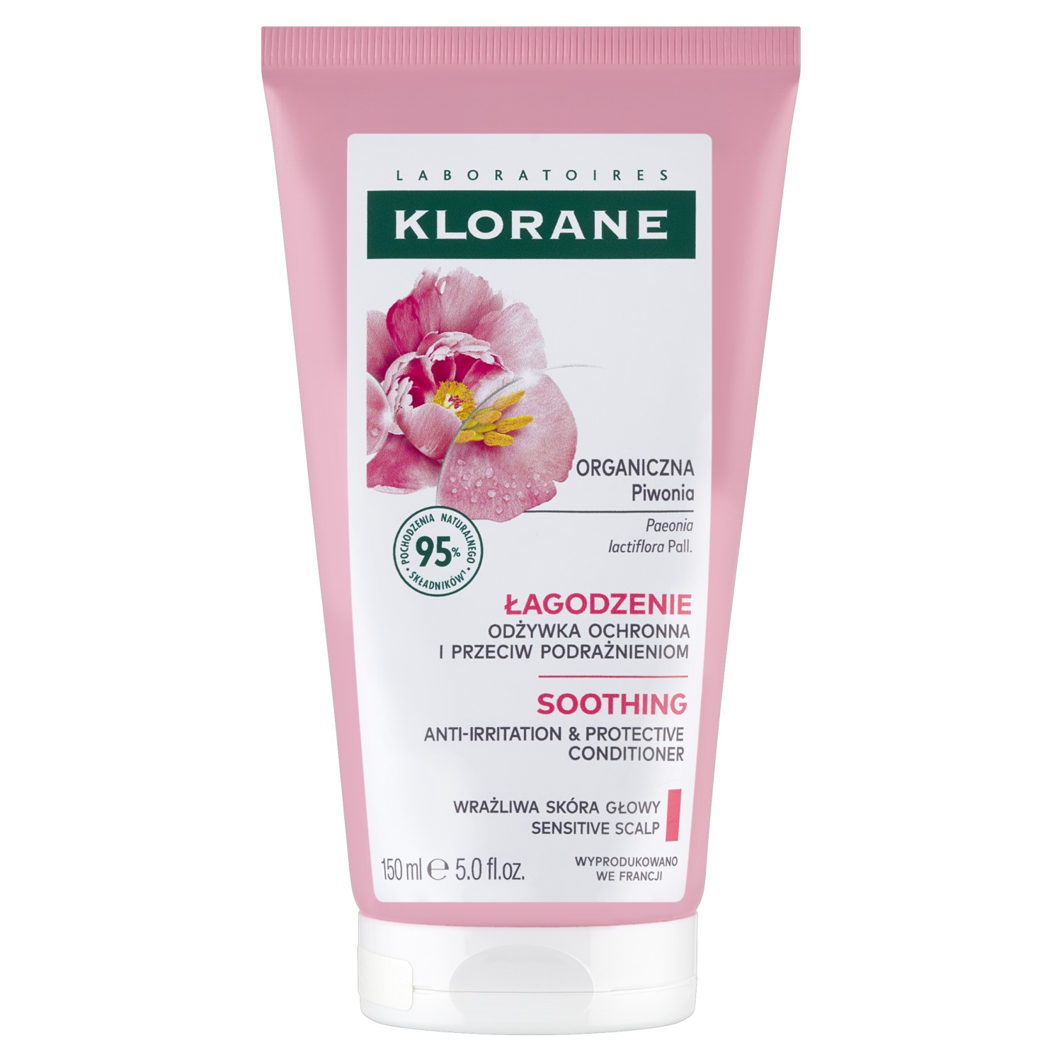 Klorane Łagodzenie Odżywka do włosów z piwonią
