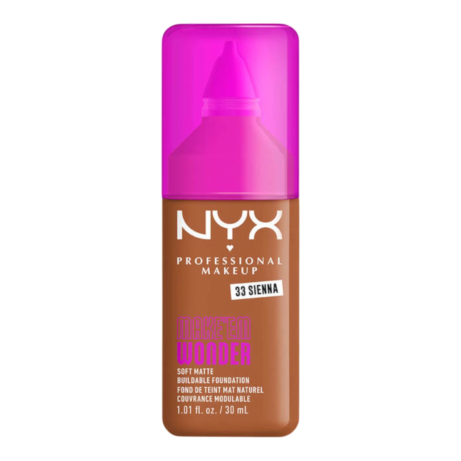 NYX Make Em Wonder Podkład do twarzy z długotrwałym kryciem, Sienna 