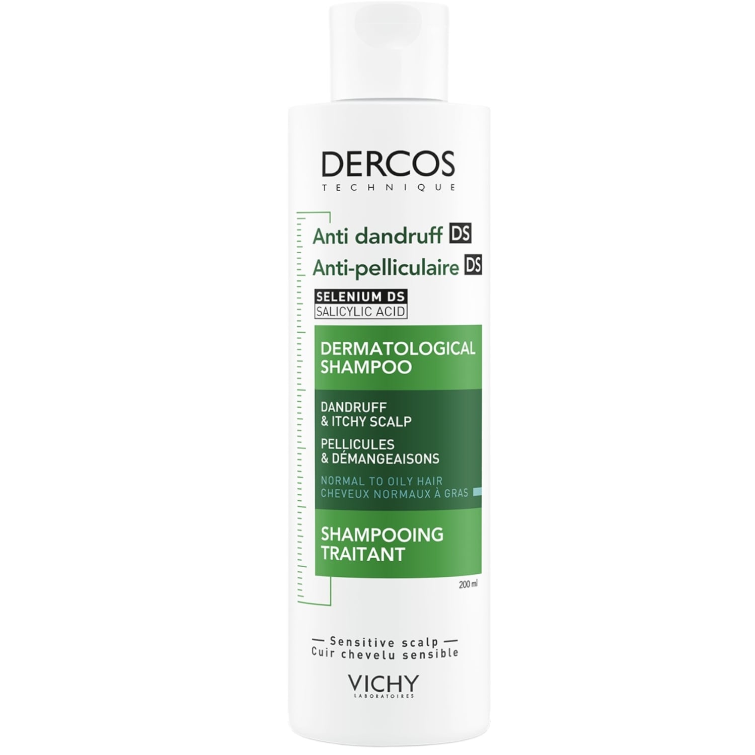 Vichy Dercos Szampon przeciwłupieżowy do włosów normalnych i przetłuszczających się, 200 ml