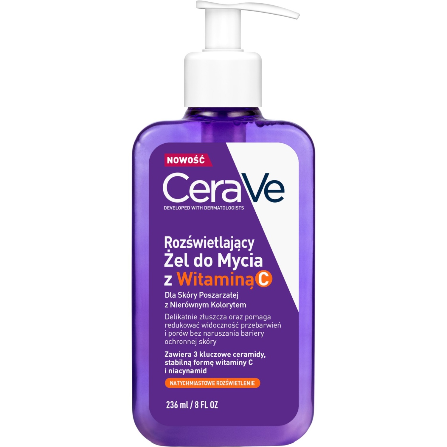 Cerave Rozświetlający żel do mycia z witaminą C, 236 ml