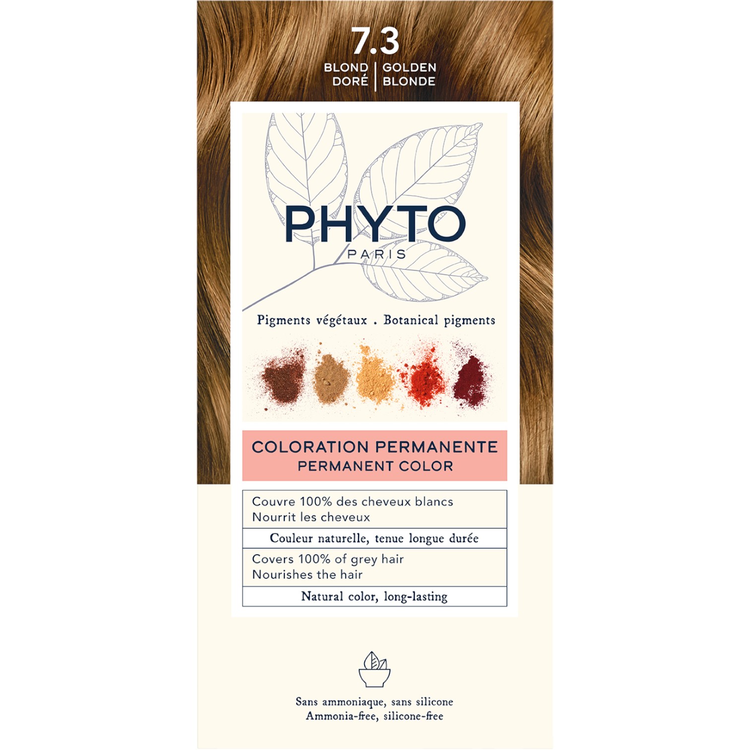 Phyto Phytocolor Farba do włosów, 7.3 Złoty Blond 