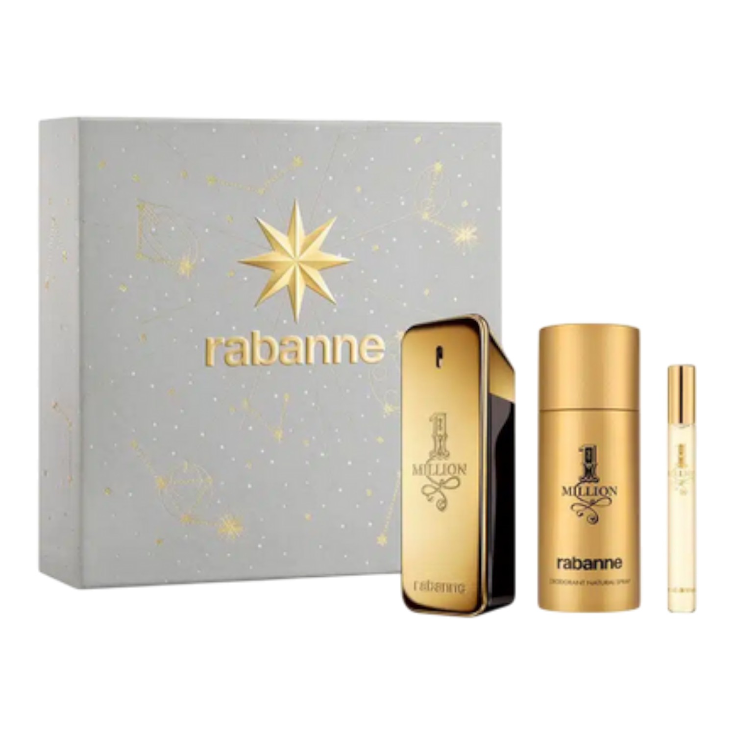 Rabanne One Million Zestaw dla mężczyzn: Woda toaletowa 100 ml + Woda toaletowa travel size 10 ml + Dezodorant w sprayu 150 ml