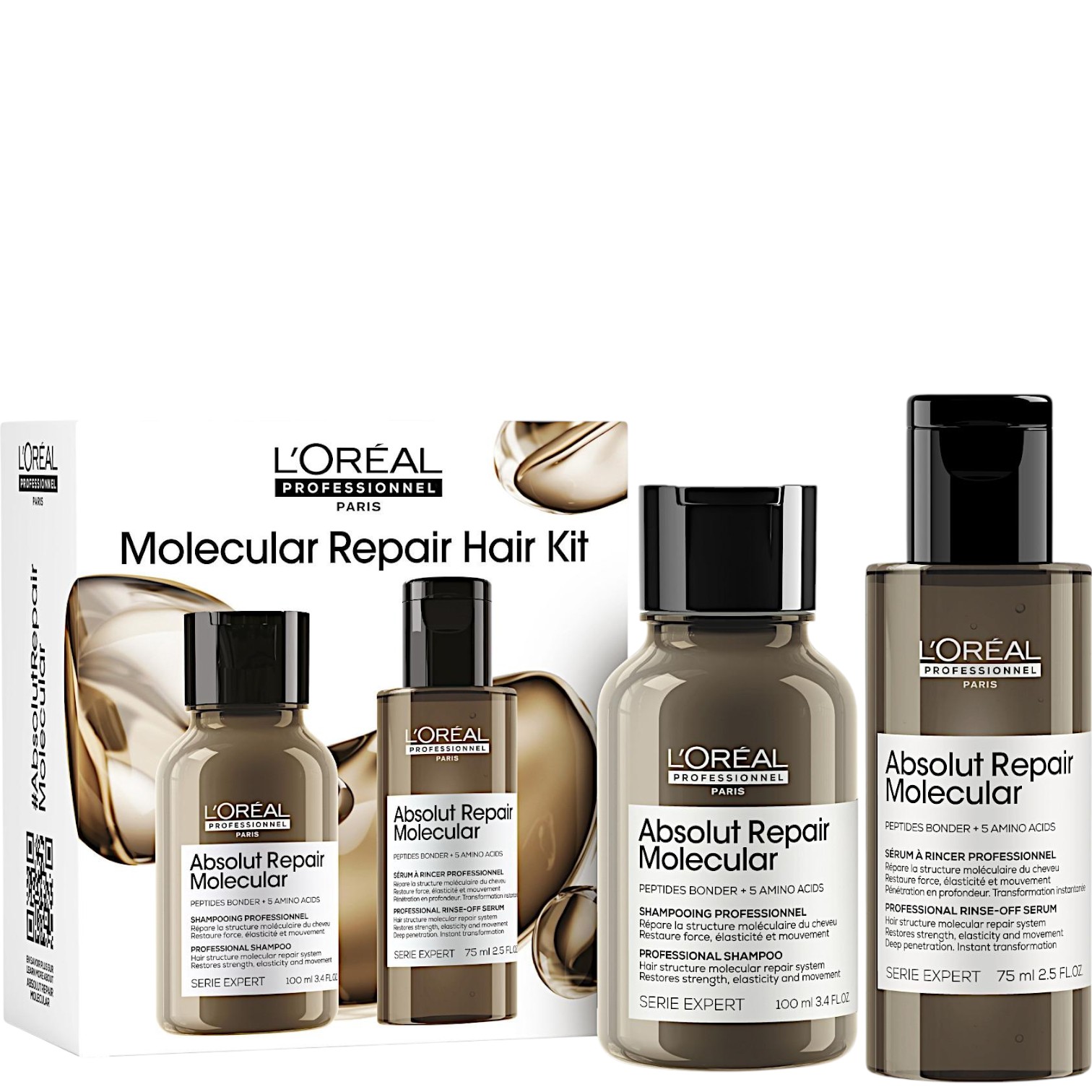 Loreal Professionnel Molecular Zestaw: serum 75ml + szampon 100ml, Travel size