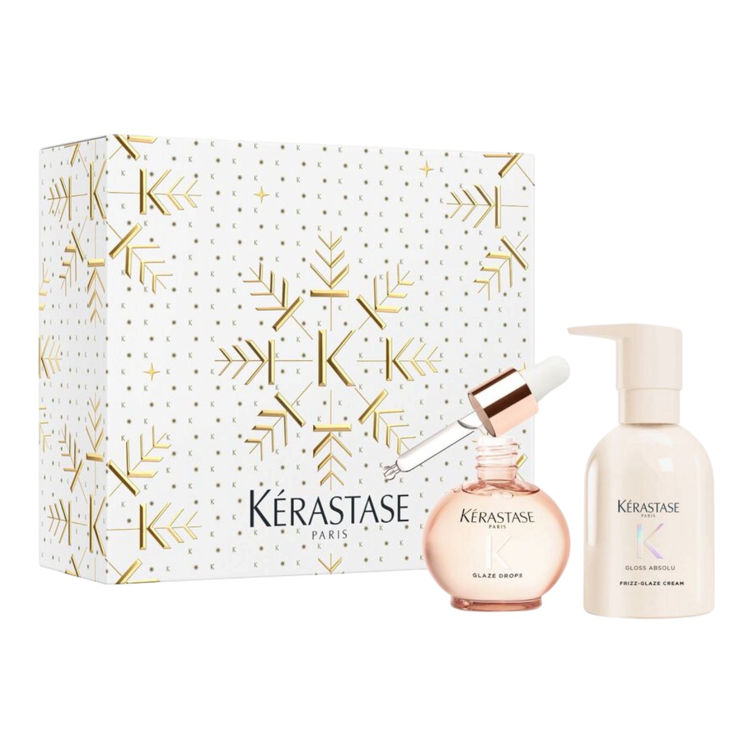 Kérastase Gloss Absolu Duo Set Zestaw prezentowy: Olejek Glaze Drops 45 ml + Krem do włosów Frizz-Glaze 240 ml