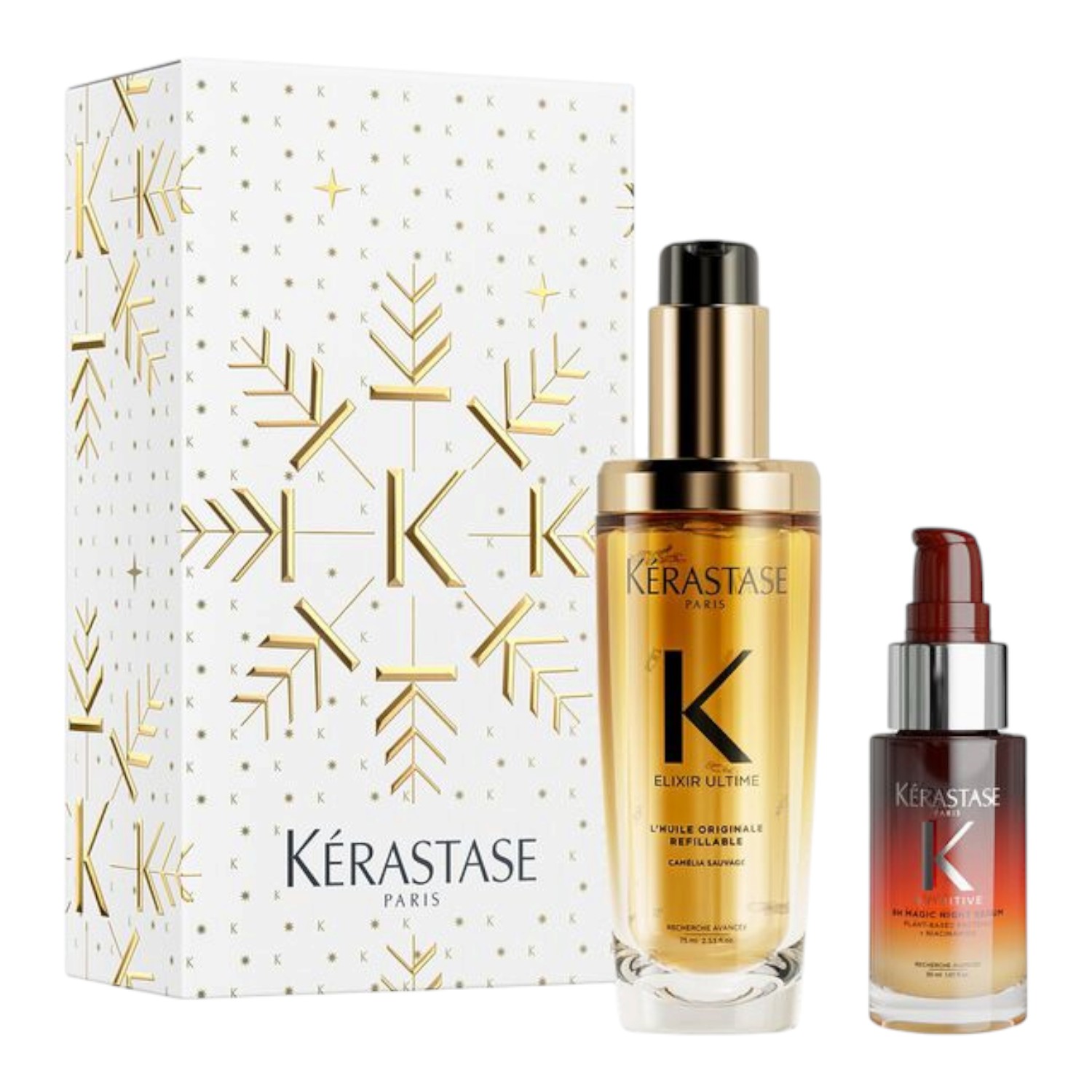 Kérastase Elixir Ultime + Nutritive 8H Magic Night Serum Duo Set Zestaw prezentowy: Olejek 75 ml + Serum na noc 30 ml