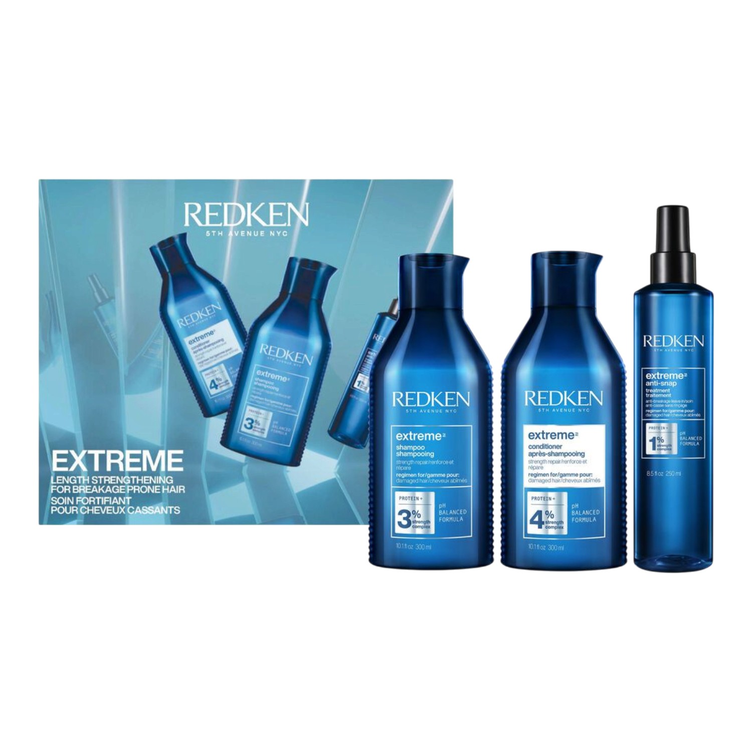 Redken Extreme Gift Set Zestaw prezentowy: Szampon 300 ml + Odżywka 300 ml + Kuracja Anti-Snap 250 ml