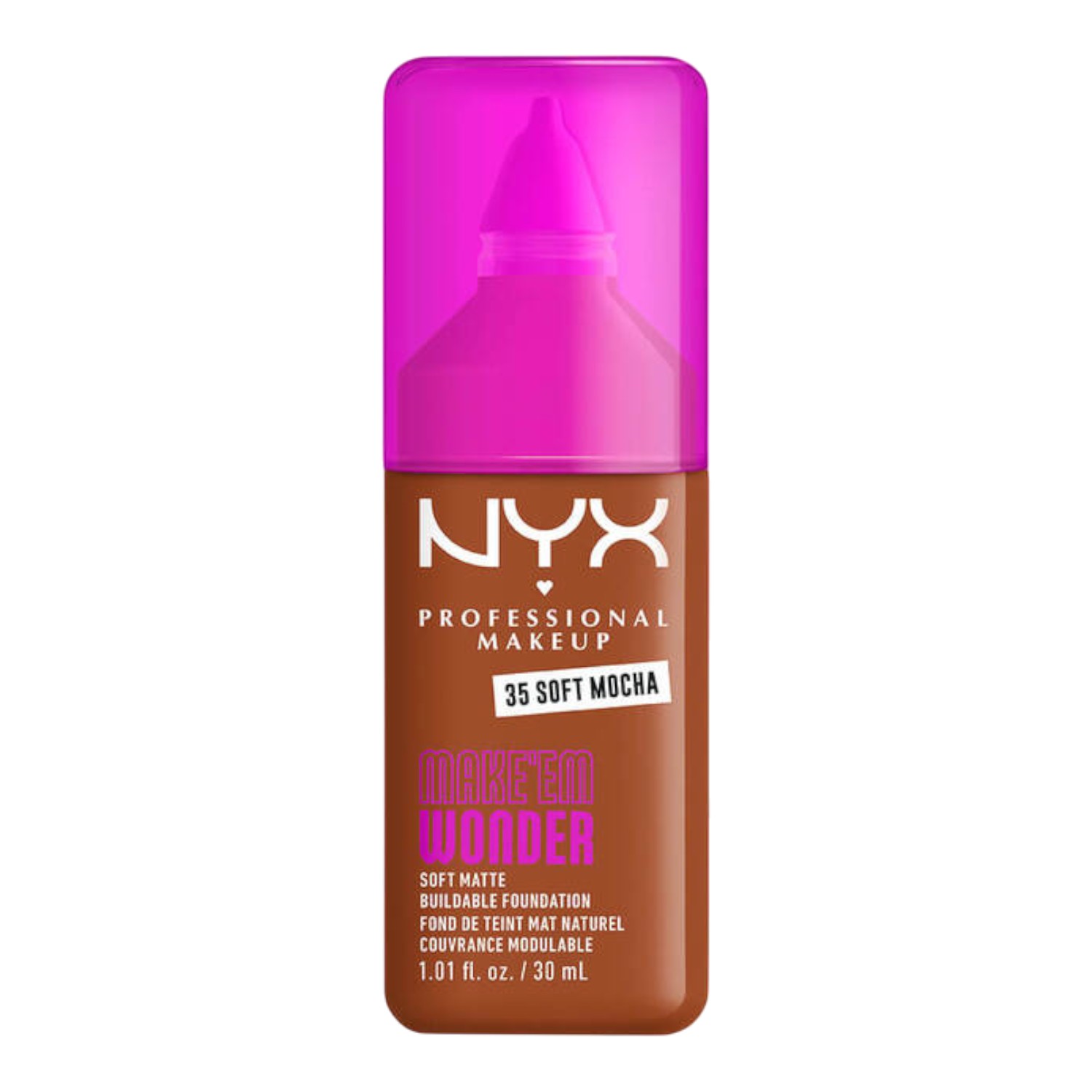 NYX Make Em Wonder Podkład do twarzy z długotrwałym kryciem, Soft Mocha 