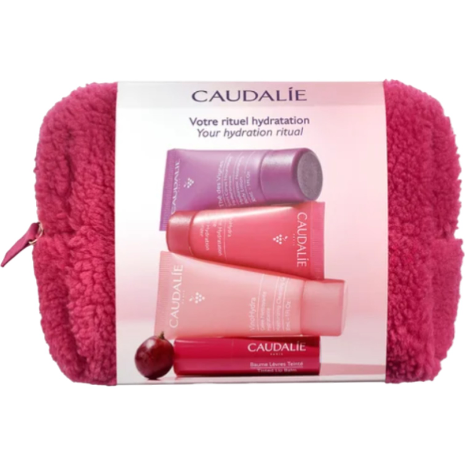 Caudalie Zestaw Winter Pouch: Żel myjący VinoHydra30ml + Krem VinoHydra 15ml + Balsam do ust 4,5 g + Balsam do ciała 30ml