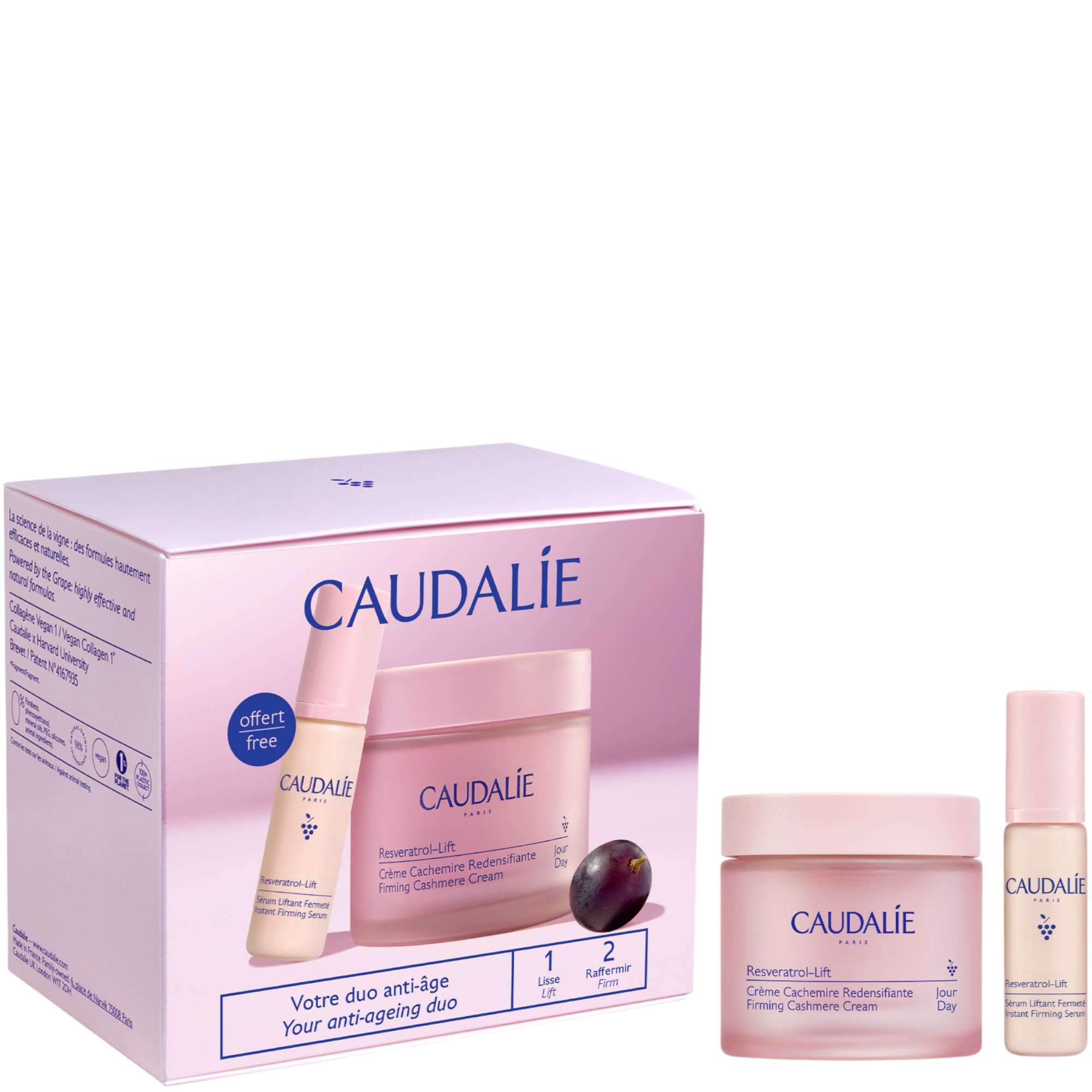 Caudalie Zestaw Resveratrol-Lift: Krem-kaszmir 50ml + Serum 10ml