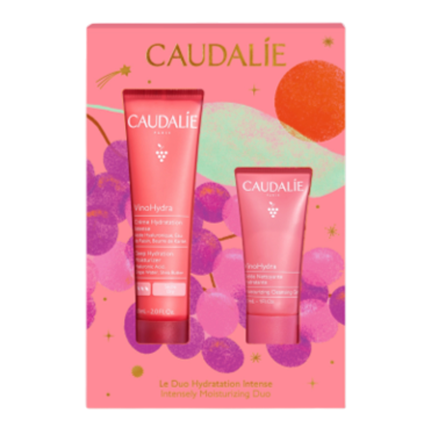 Caudalie Vinohydra (Nawilżający krem 60ml + Żel myjący 30ml)