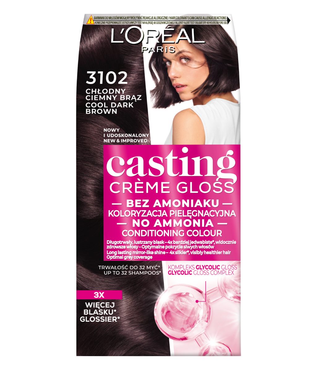 Casting Crème Gloss Colore per capelli, 3102 Castano scuro freddo