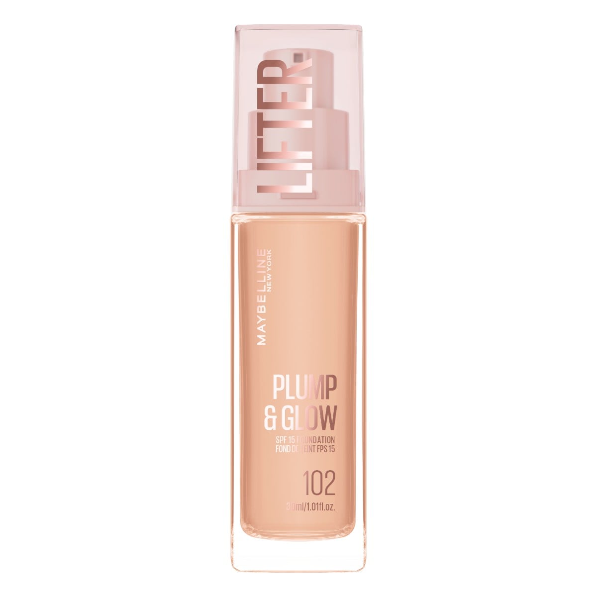 Maybelline Lifter Plump & Glow Podkład rozświetlający, 102