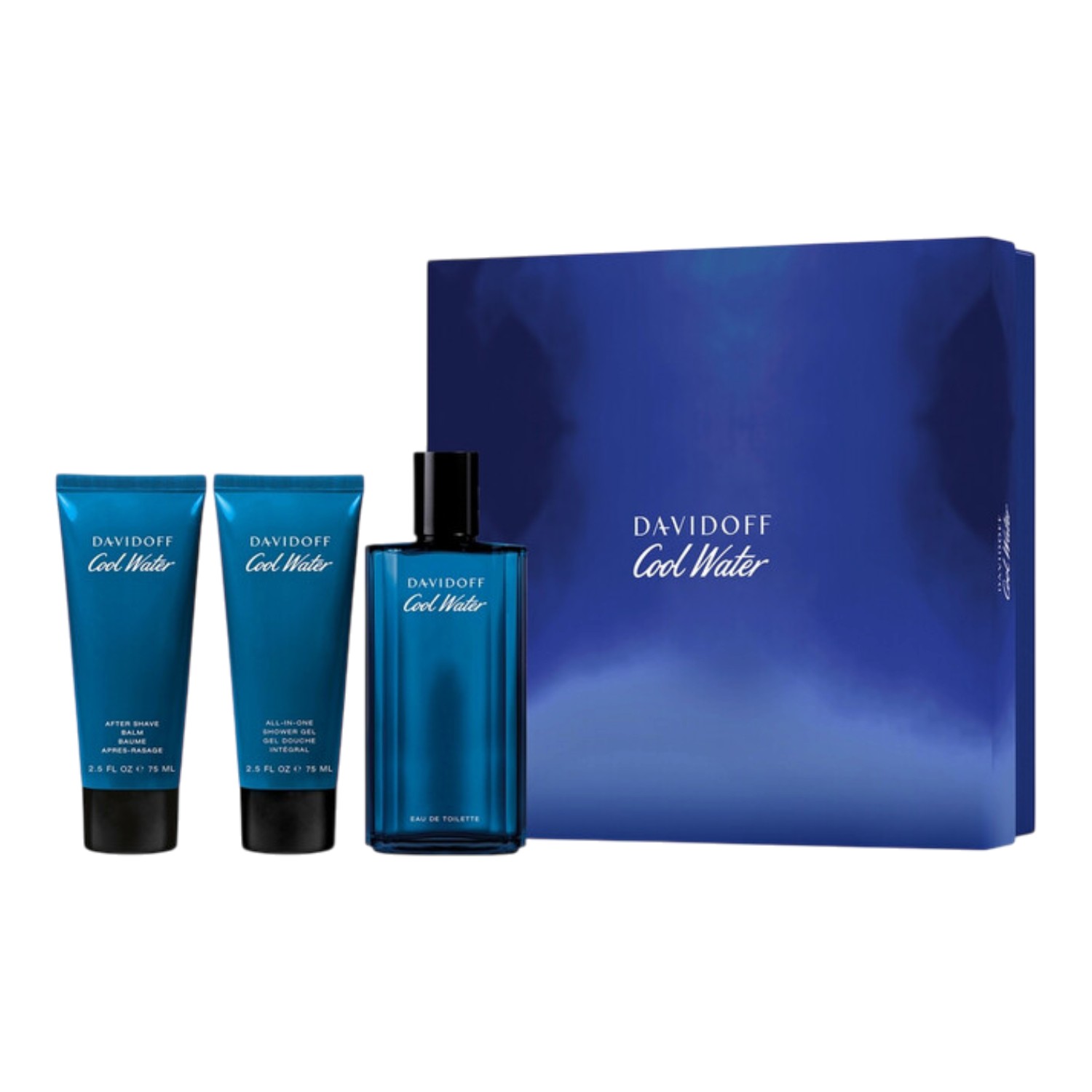 Davidoff Cool Water Zestaw prezentowy dla mężczyzn: Woda toaletowa 125 ml + Balsam po goleniu 75 ml + Żel pod prysznic 75 ml