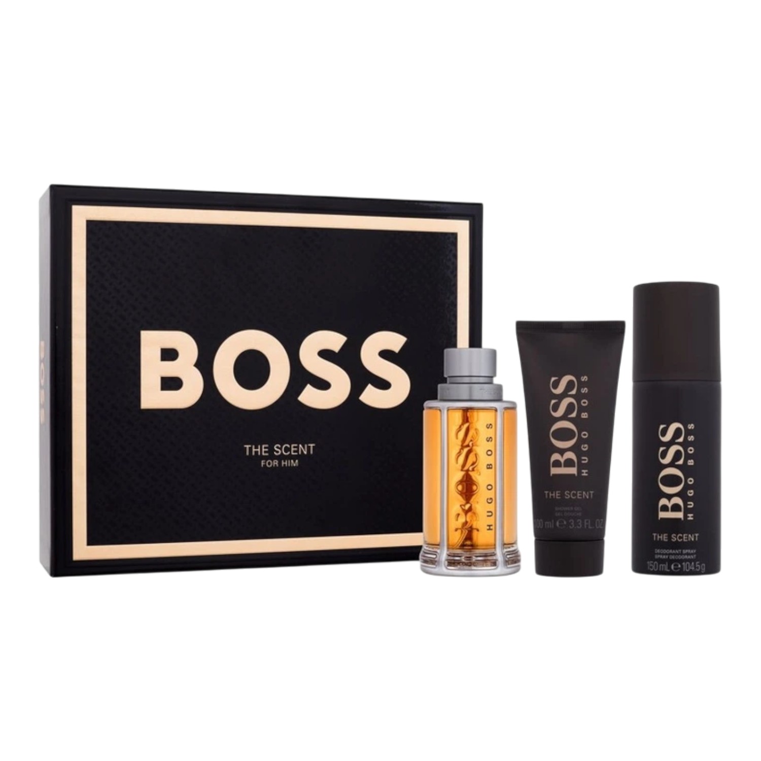 Hugo Boss The Scent Zestaw: Woda toaletowa 100 ml + dezodorant 150 ml + żel pod prysznic 100 ml 