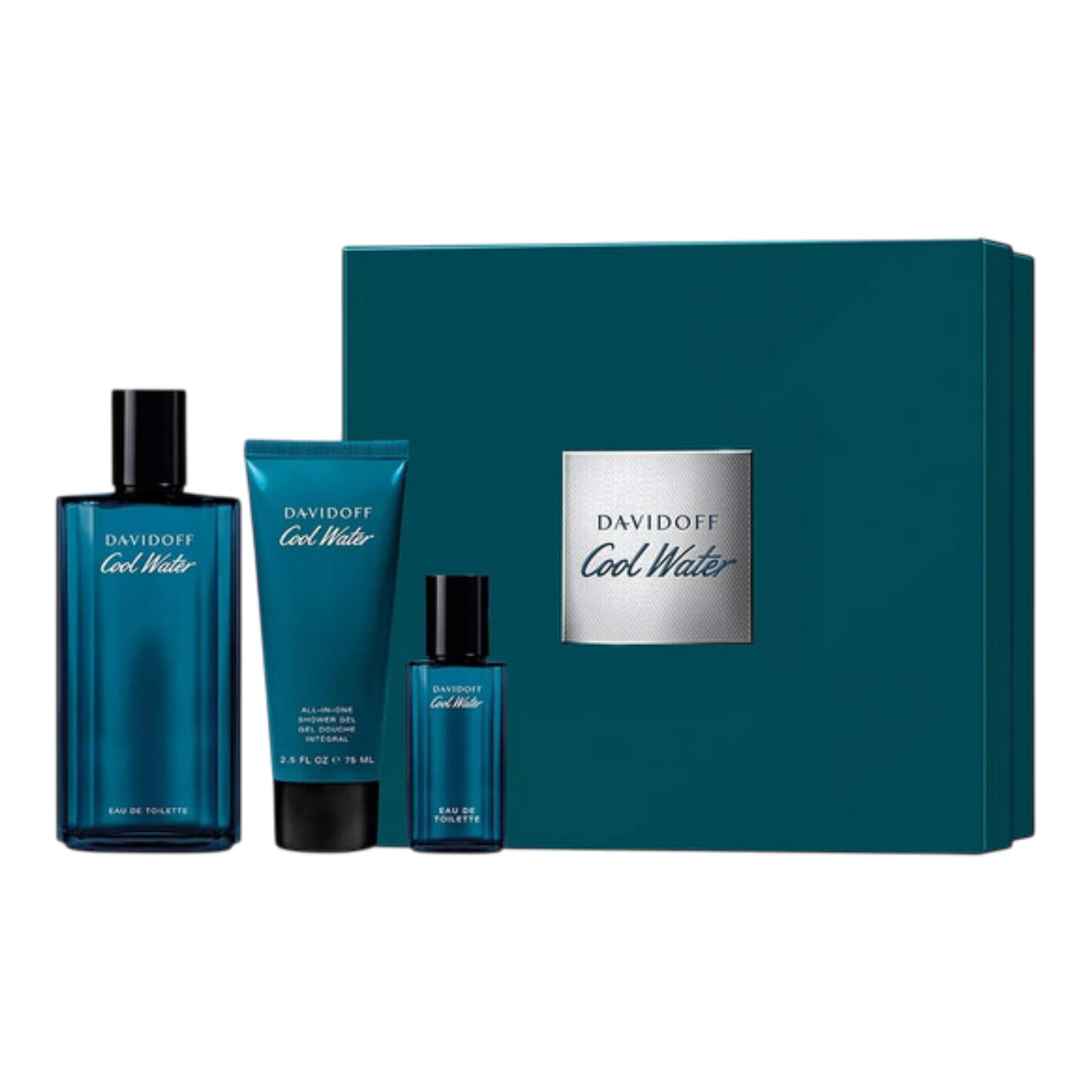 Davidoff Cool Water Zestaw prezentowy dla mężczyzn: Woda toaletowa 125 ml + Woda toaletowa travel size 15 ml + Żel pod prysznic 75 ml