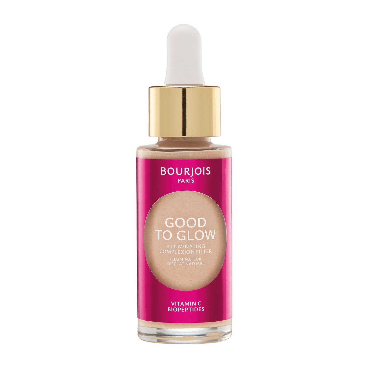 Bourjois Good to Glow Multifunkcyjny rozświetlacz, lekki podkład i baza 3 w 1 z witaminą C i biopeptydami, 01