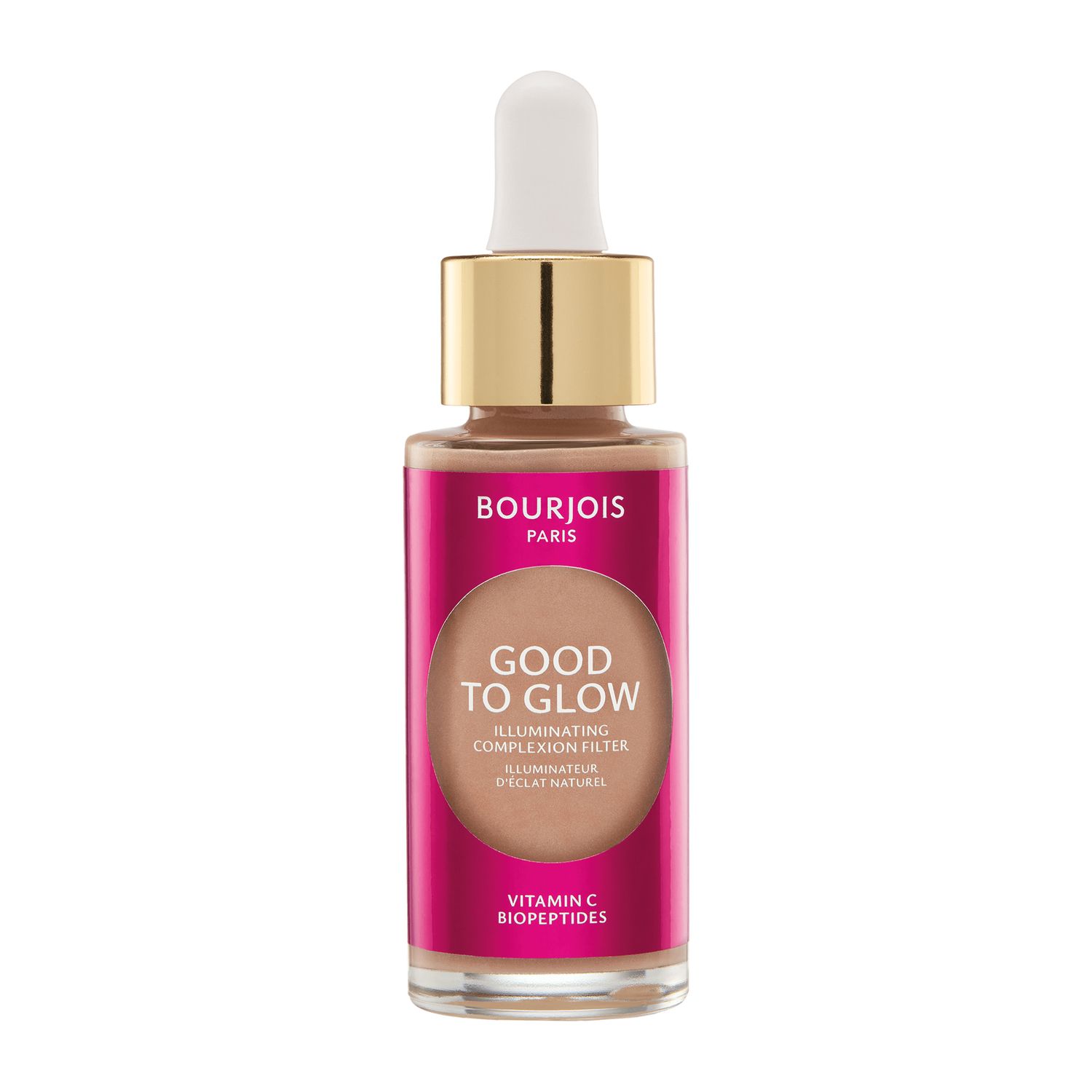Bourjois Good to Glow Multifunkcyjny rozświetlacz, lekki podkład i baza 3 w 1 z witaminą C i biopeptydami, 04