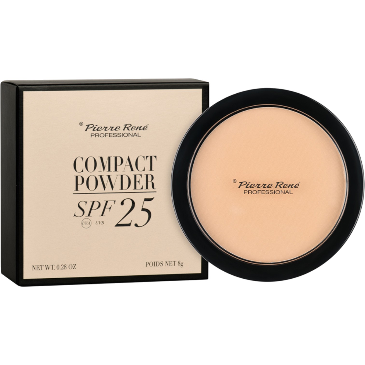 Pierre Rene Compact Powder SPF25 Puder prasowany, 01 PR Compact Power