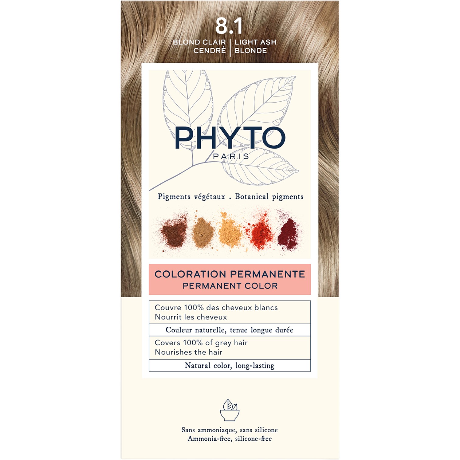 Phyto Color Farba do włosów 8.1, Jasny Popielaty Blond