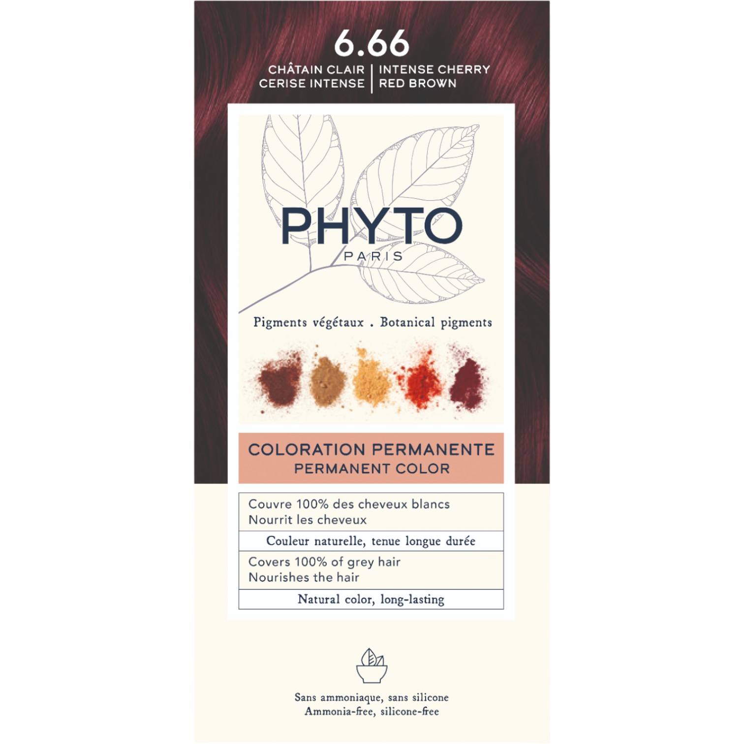 Phyto Color Farba do włosów 6.66, Intensywny Ciemny Miedziany Blond