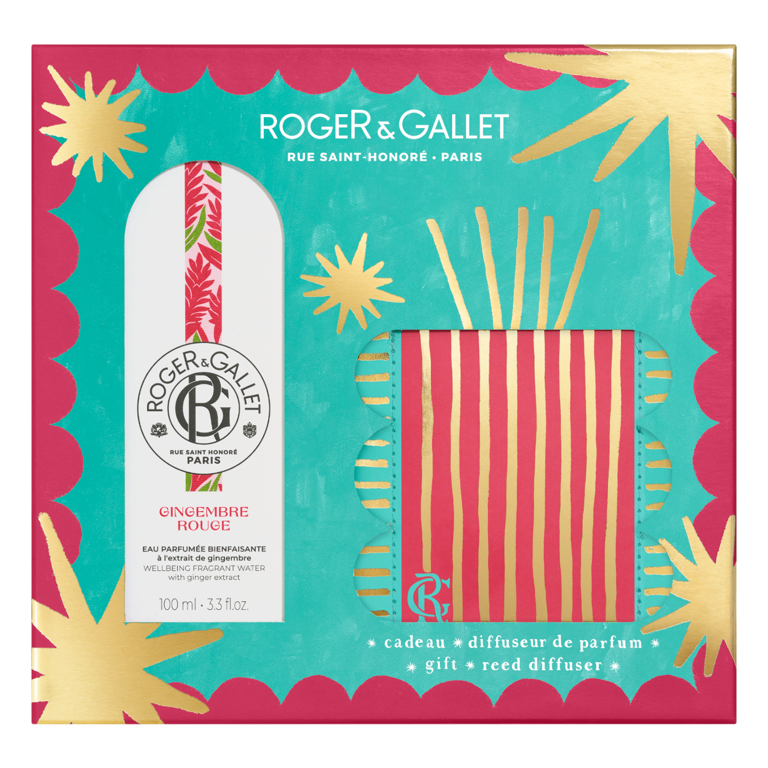 Roger & Gallet Gingembre Rouge (Acqua 100ml + Diffusore di fragranza)