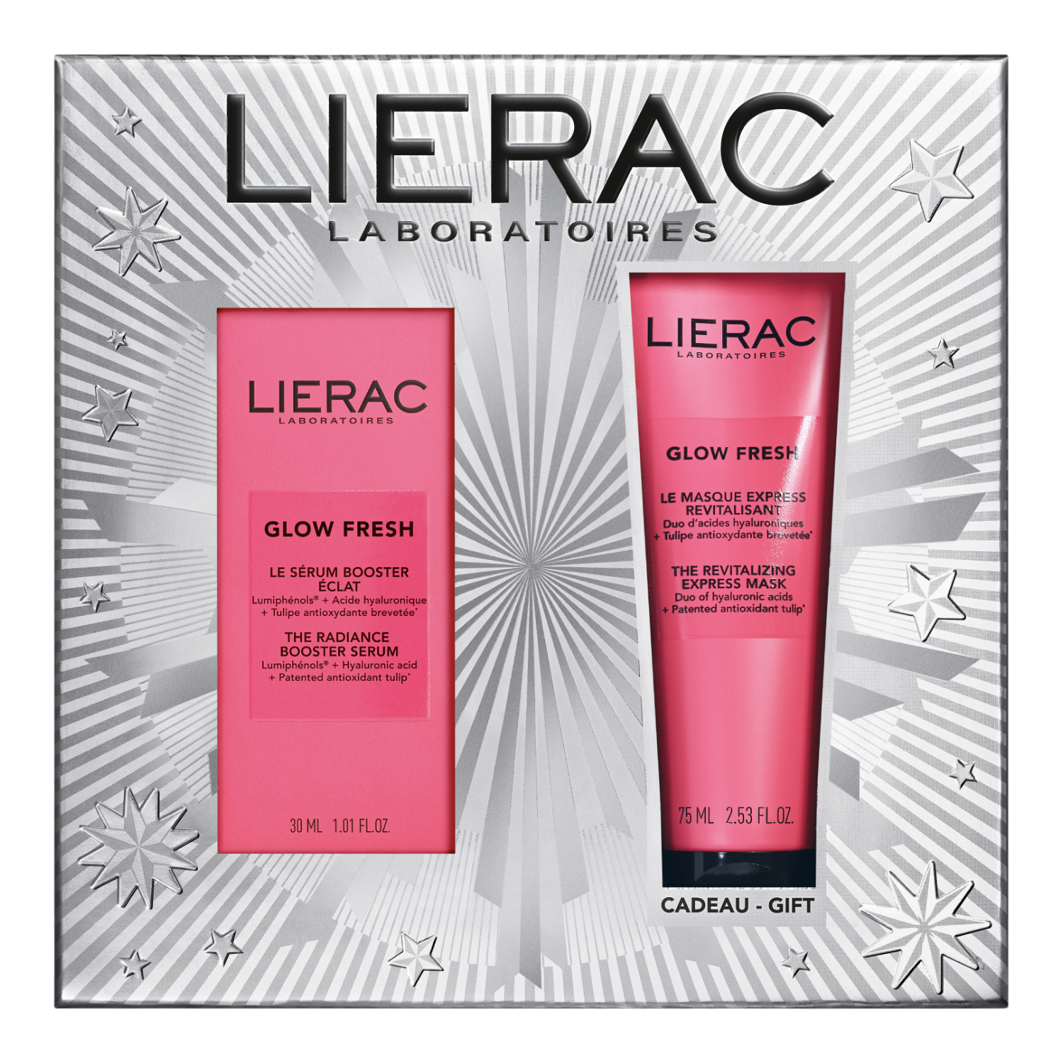 Lierac Glow Fresh (Rozświetlający booster serum 30ml + Maska 75ml)
