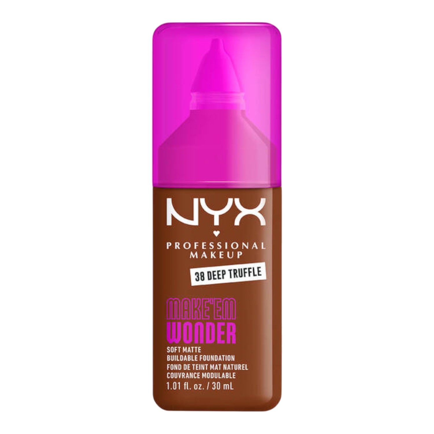 NYX Make Em Wonder Podkład do twarzy z długotrwałym kryciem, Deep Truffle