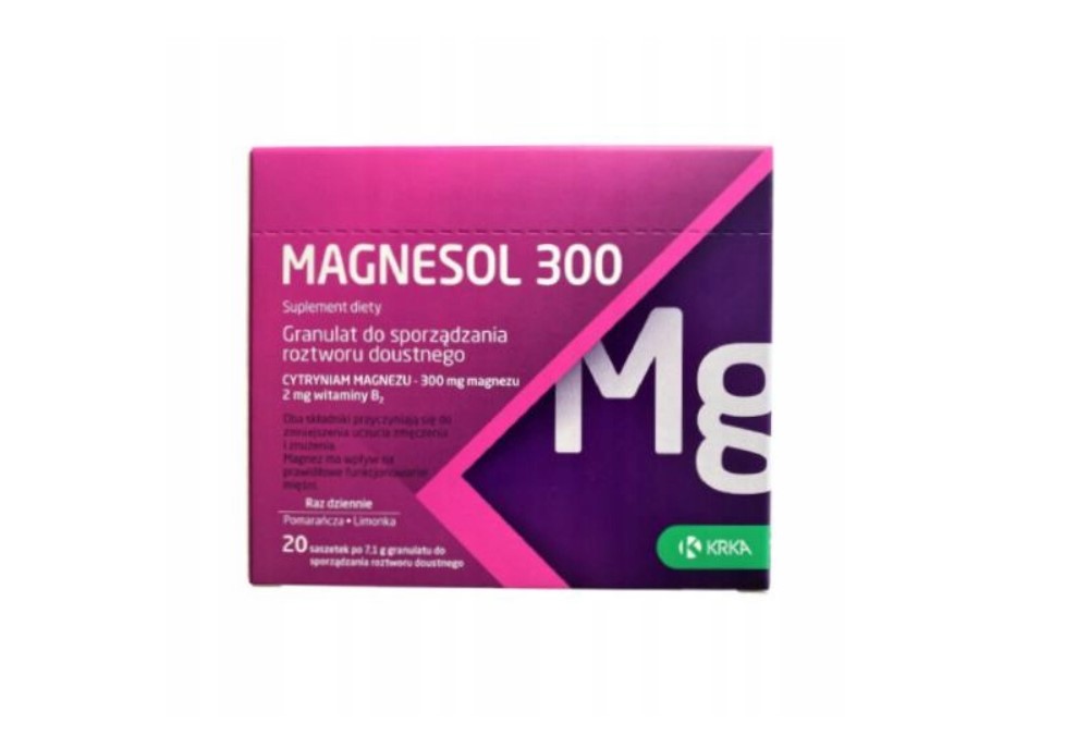 Magnesol 300, Suplement diety zawierający magnez i witaminę B6, Granulat do sporządzania roztworu doustnego