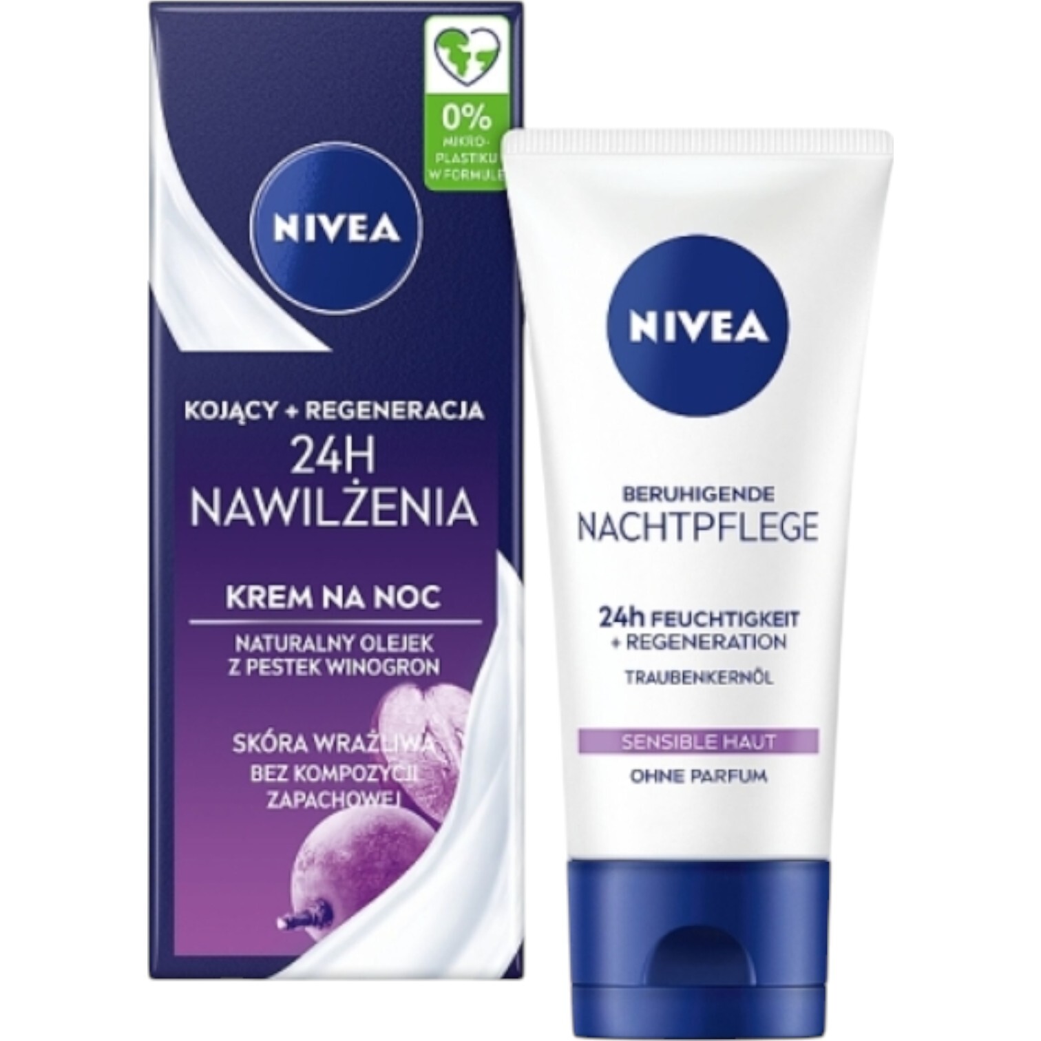 Nivea Crema Nutriente Notte 24H Idratazione, Pelle Secca e Sensibile