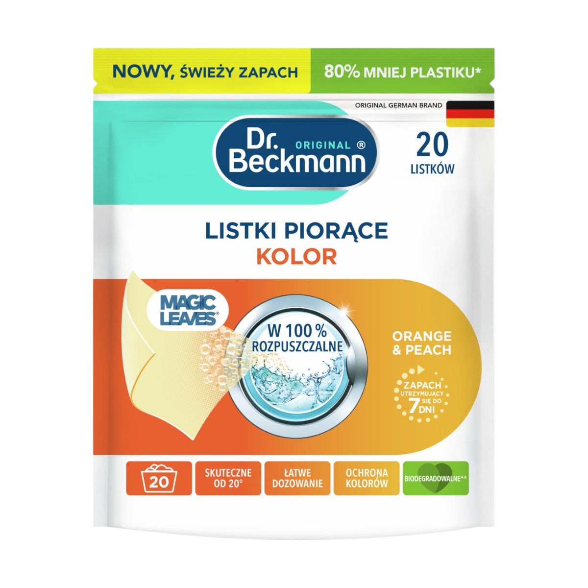 Dr. Beckmann Magic Leaves Listki do prania, Orange & Peach
