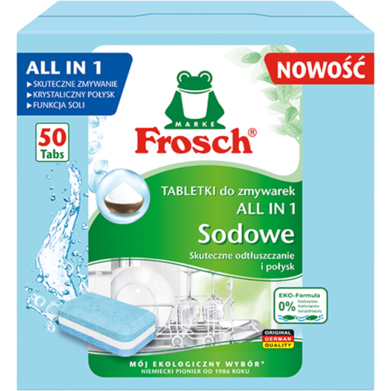 Frosch Sodowe Tabletki do zmywarek All in 1, 50 szt.