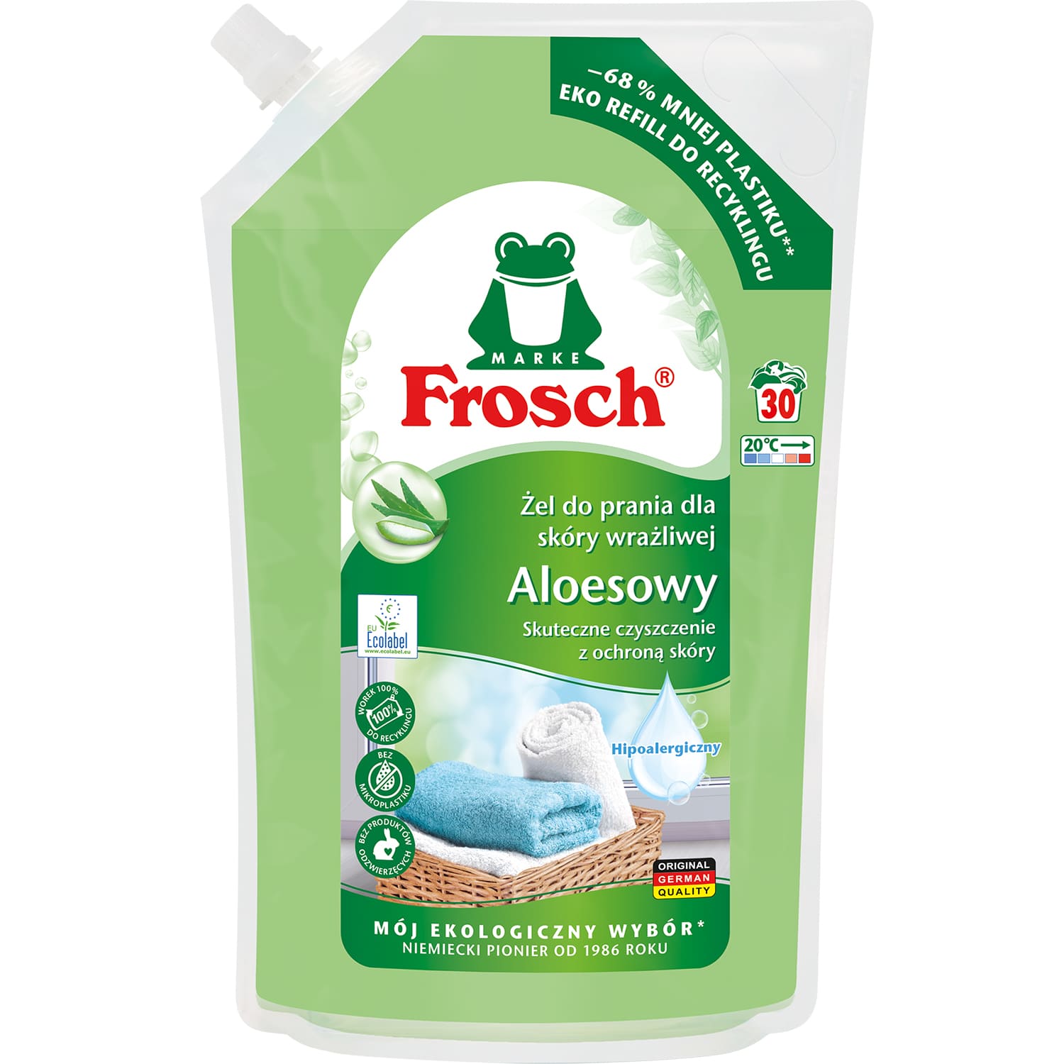 Frosch Żel do prania dla skóry wrażliwej - aloesowy, worek 1,5 L