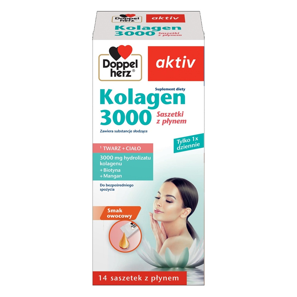 DoppelHerz Active Kolagen 3000, saszetki 14 x 10 ml
