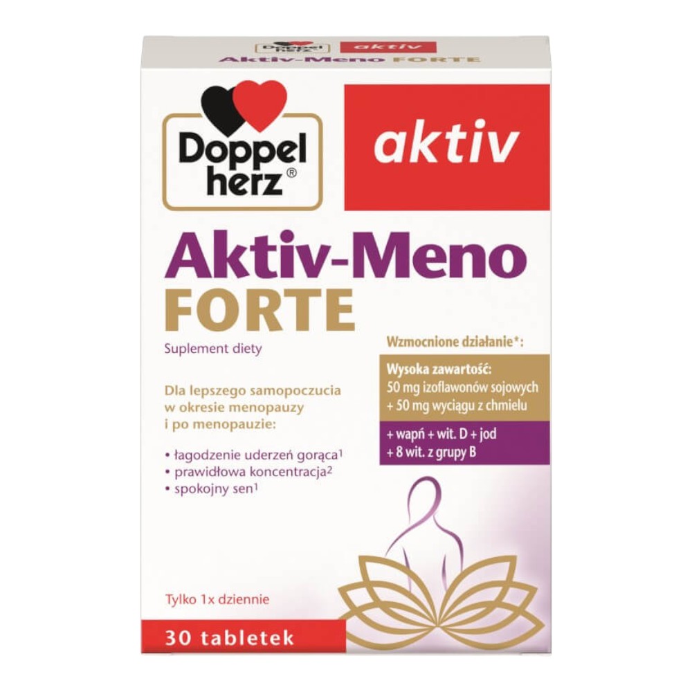 Doppelherz Aktiv-Meno Forte, Preparat łagodzący objawy menopauzy, Tabletki
