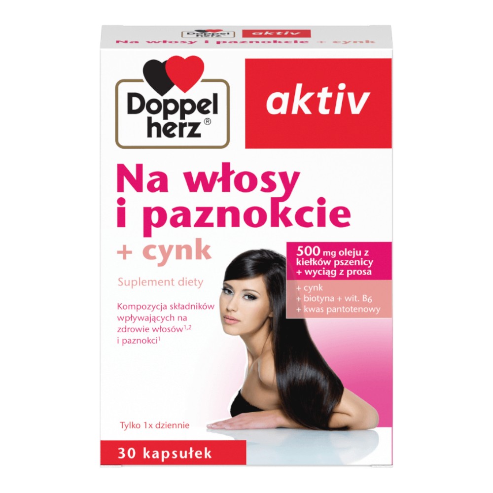 Doppelherz Activ Na Włosy I Paznokcie + Cynk, Kapsułki