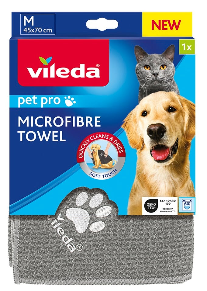 Vileda Pet Pro Asciugamano in microfibra, taglia M