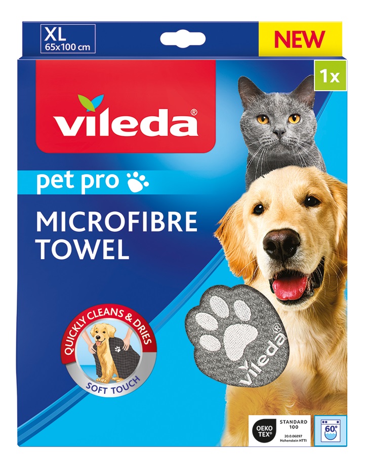 Vileda Pet Pro Asciugamano in microfibra, taglia XL