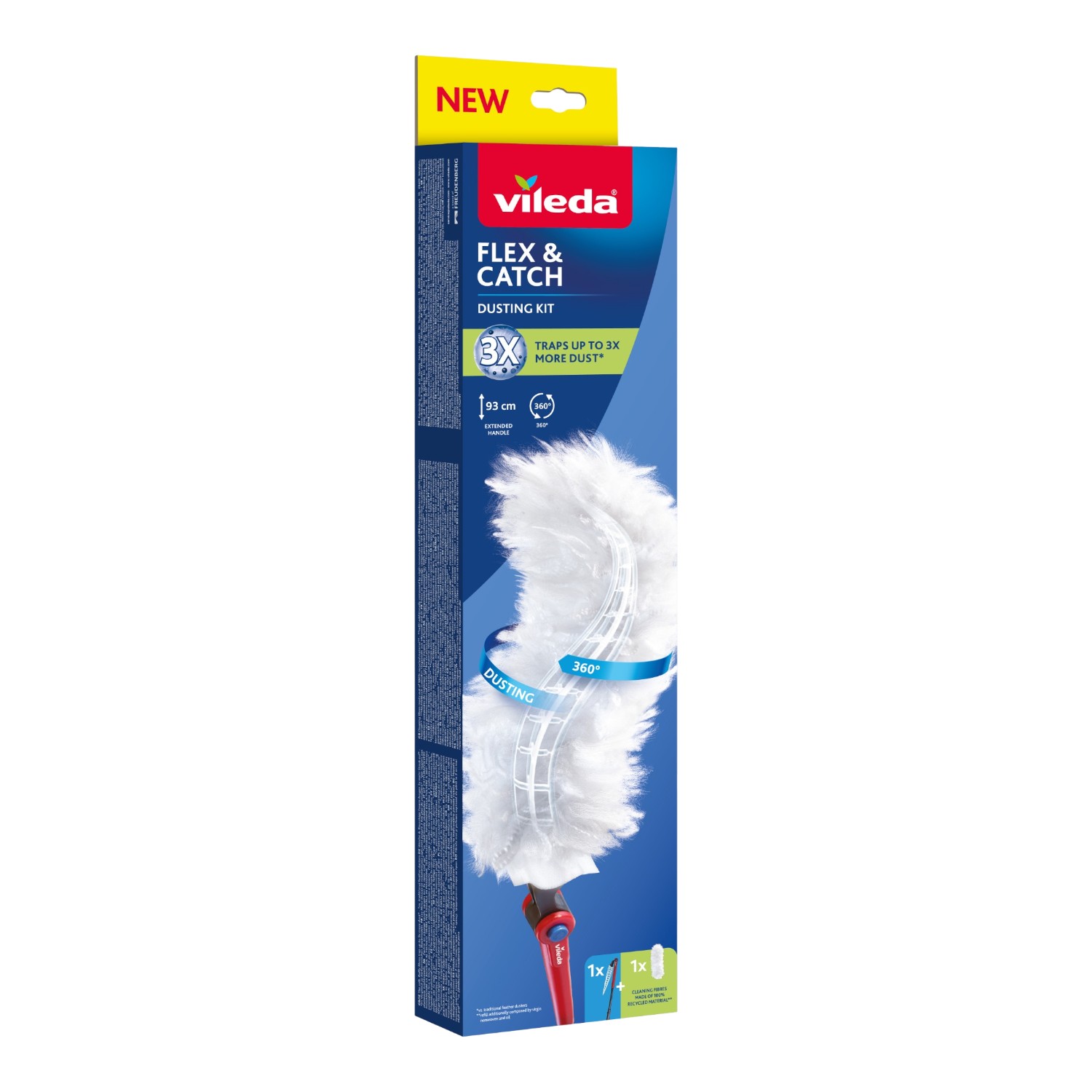 Vileda Miotełka do kurzu z długą rączką + 1 wkład Flex&Catch