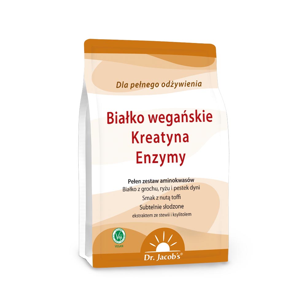 Dr. Jacobs Białko Wegańskie Kreatyna Enzymy Proszek, 1 kg