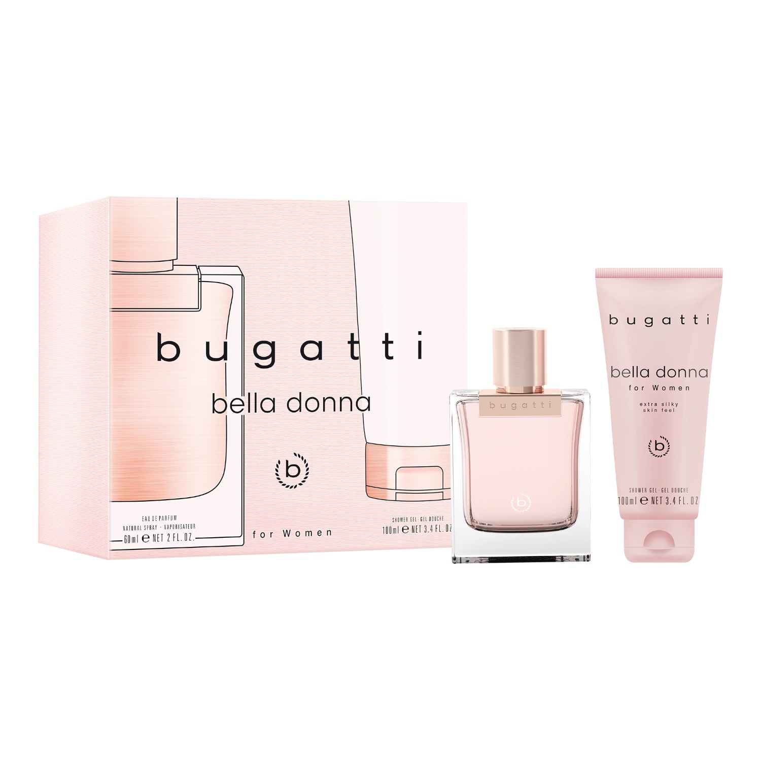 Bugatti Bella Donna Zestaw dla kobiet: Woda perfumowana 60 ml + Żel pod prysznic 100 ml