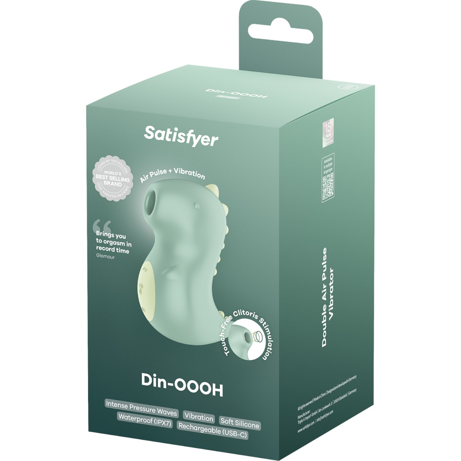 Satisfyer Masażer bezdotykowy Din-OOOH, zielony 