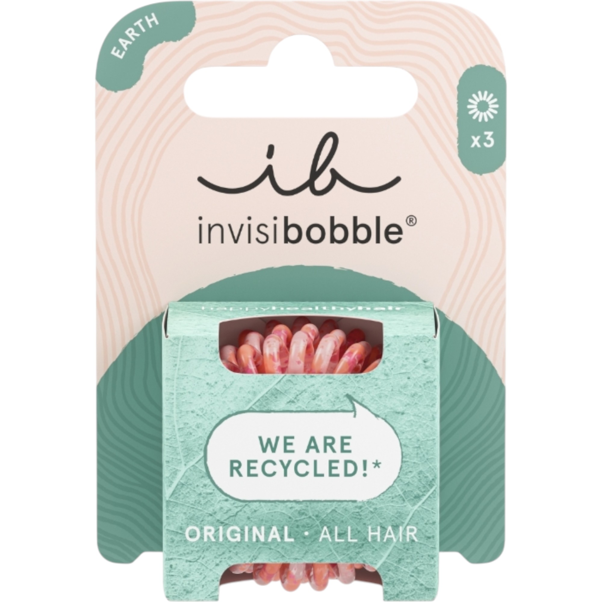 Invisibobble Elastici per capelli Original Save it or Waste It, 3 pezzi.