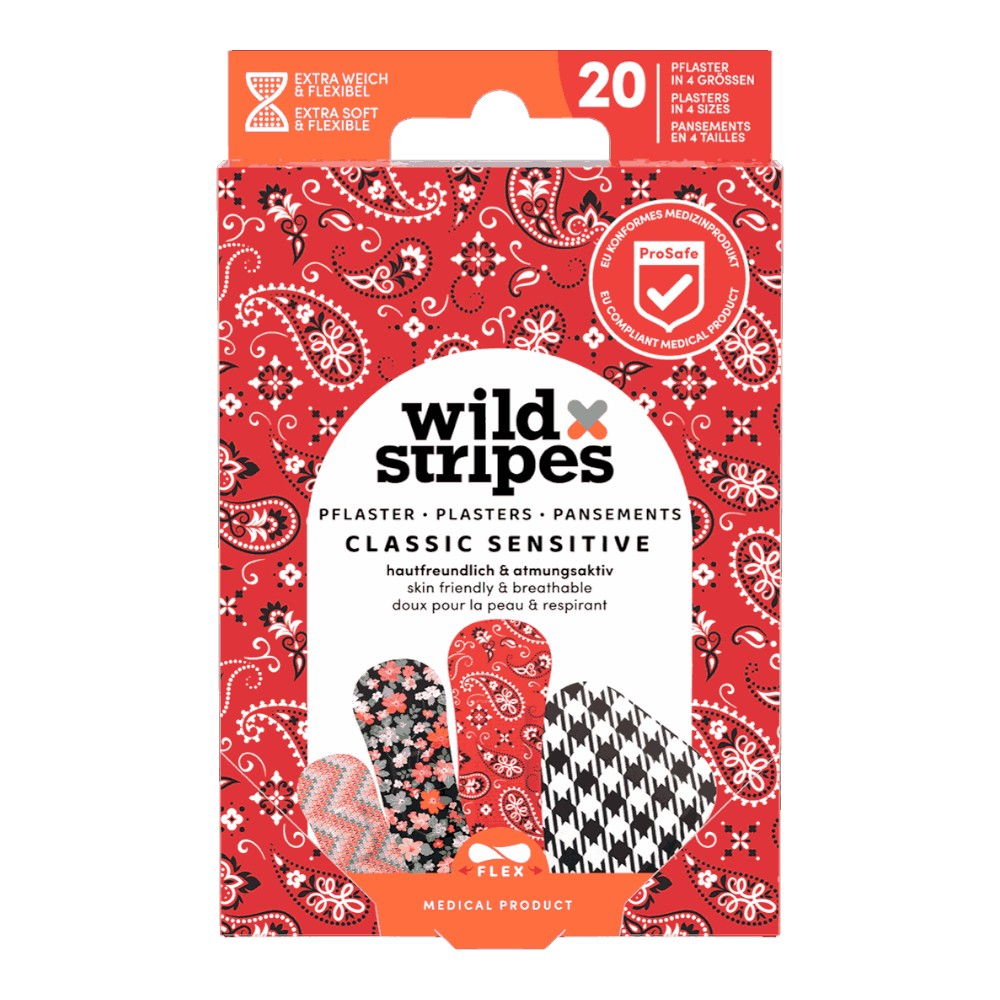 Wild Stripes Classic Sensitive Fashion Zestaw plastrów do skóry wrażliwej, 20 szt.