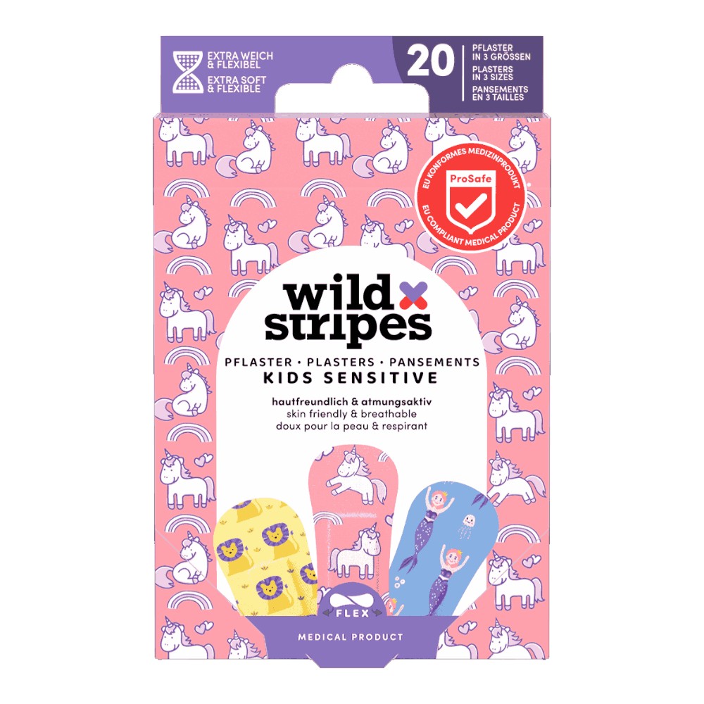 Wild Stripes Kids Sensitive Fantasy Zestaw plastrów dla dzieci, 20 szt.