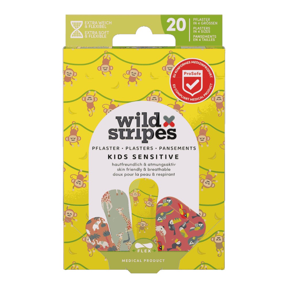 Wild Stripes Kids Sensitive Jungle Zestaw plastrów dla dzieci, 20 szt.