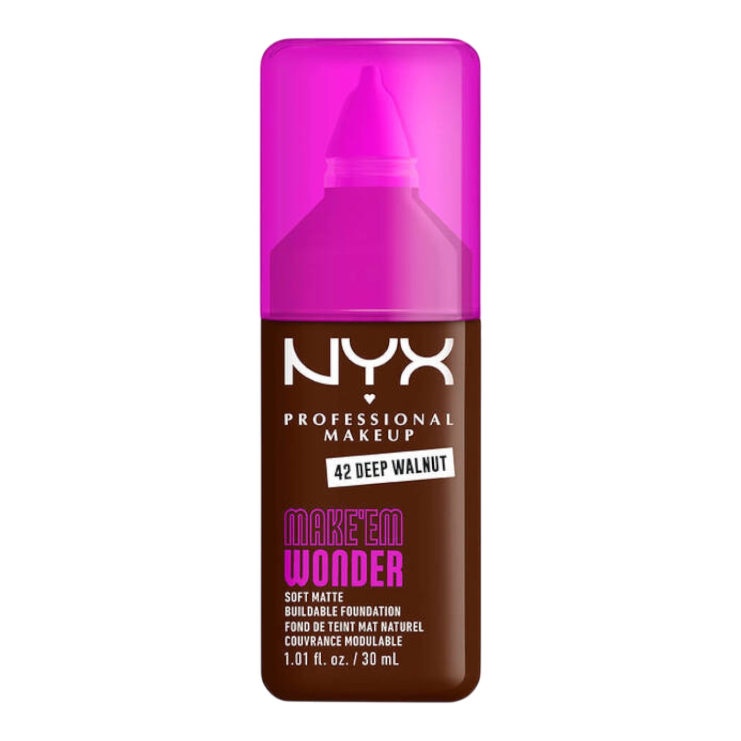NYX Make Em Wonder Podkład do twarzy z długotrwałym kryciem, Deep Walnut 