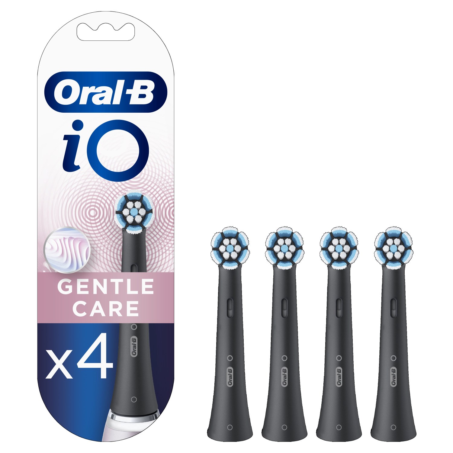 Oral-B Braun Końcówki RBSB-4 iO Gentle Care Black, 4 szt.